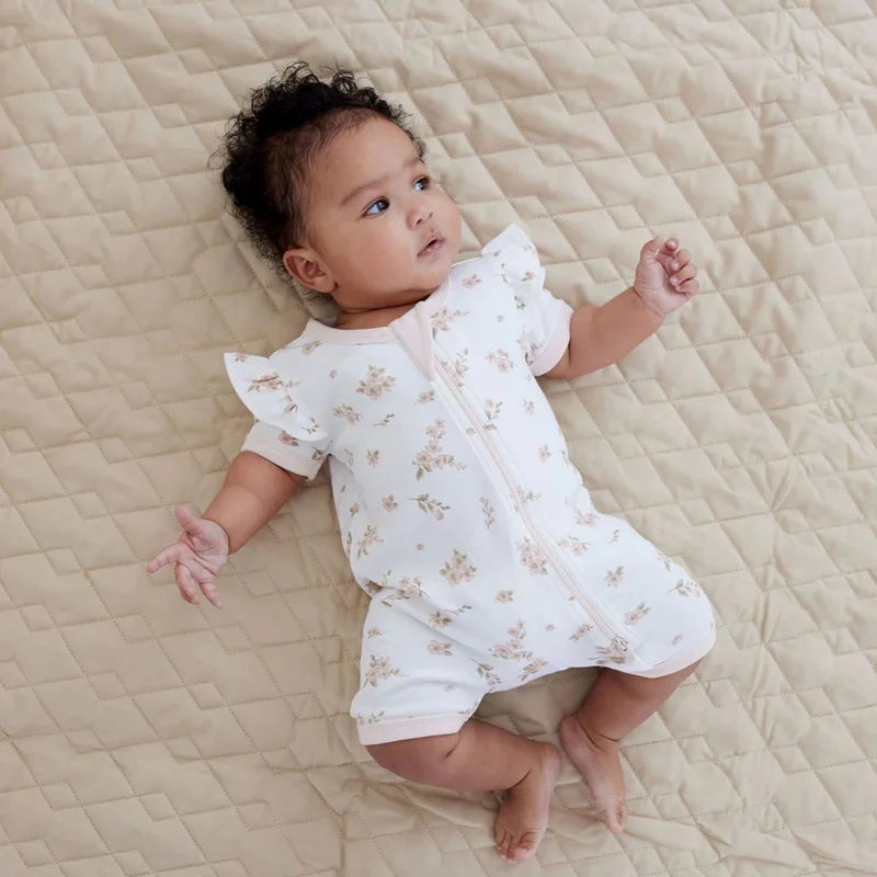 Aster & Oak Blossom Zip Romper - White - Image 2