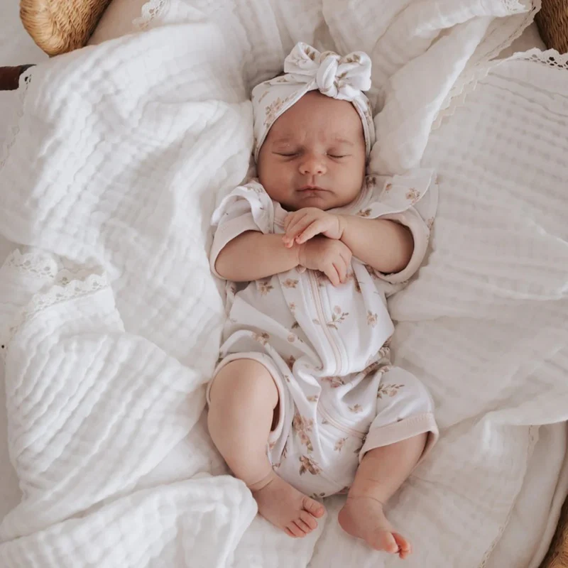 Aster & Oak Blossom Zip Romper - White - Image 5