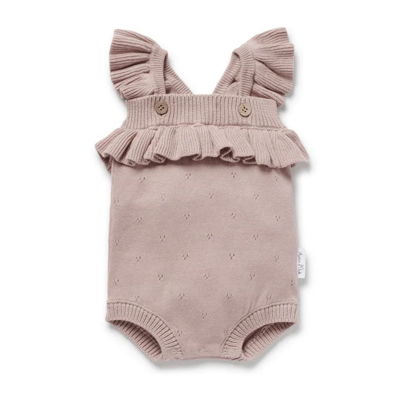 Aster & Oak Wild Rose Knit Romper - Wild Rose