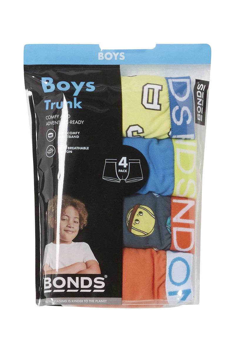Bonds Boys Trunk 4 Pack - Bonds Game Day Orange - Image 3