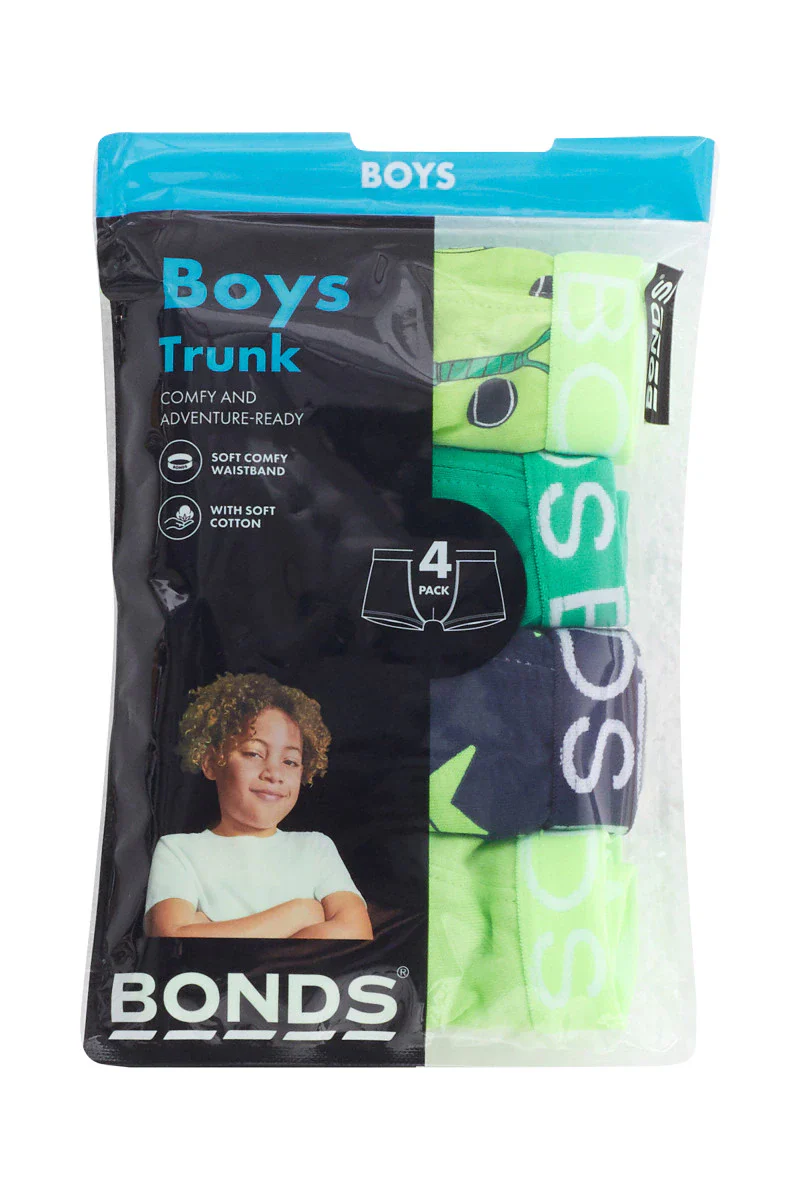 Bonds Boys Trunk 4 Pack - Racket Rascals - Image 3