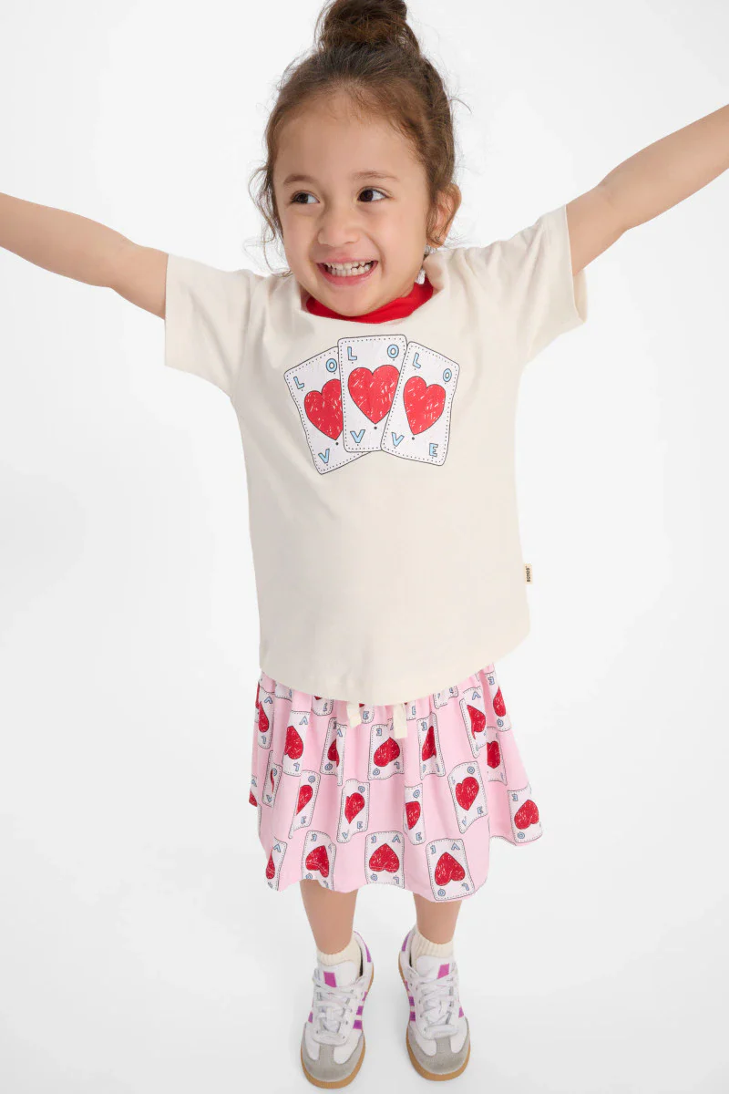 Bonds Girls Cotton Gathered Skort - Love Card - Image 3