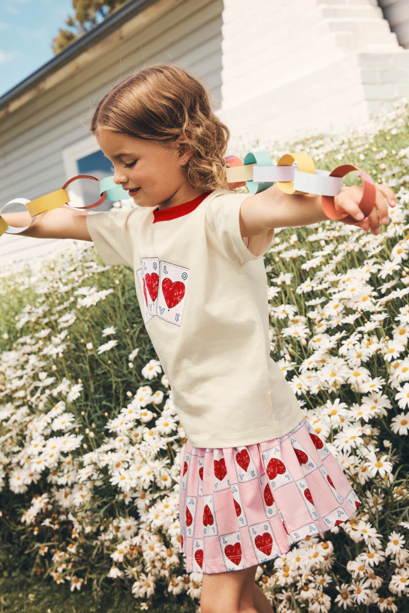 Bonds Girls Cotton Gathered Skort - Love Card - Image 4