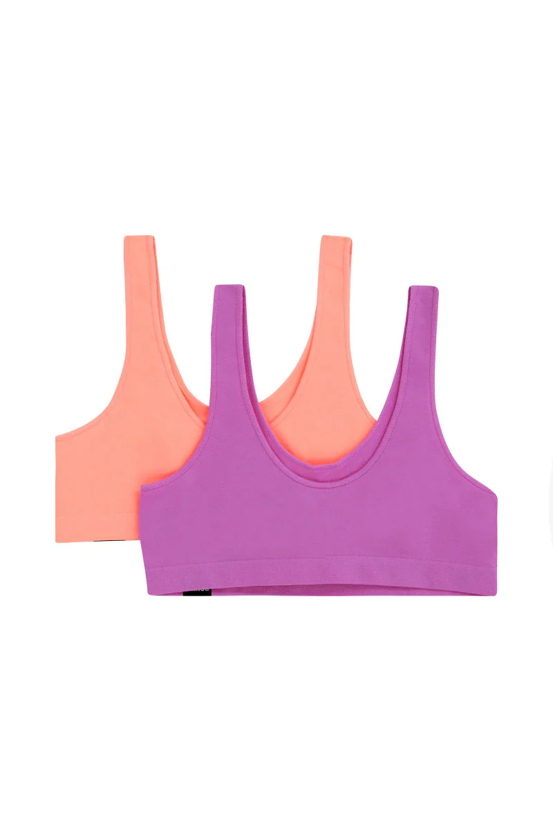 Bonds Girls Match Its Crop 2 Pack - Pom Pom Purple/Sunset Sabi - Image 2