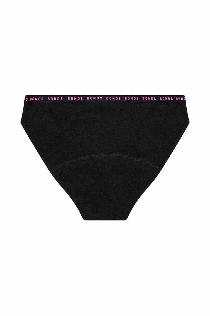 Bonds Girls Period Bikini Moderate - Black / Albertine Pink - Image 2