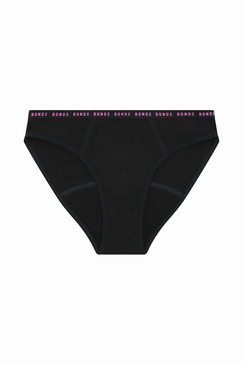 Bonds Girls Period Bikini Moderate - Black / Albertine Pink - Image 4