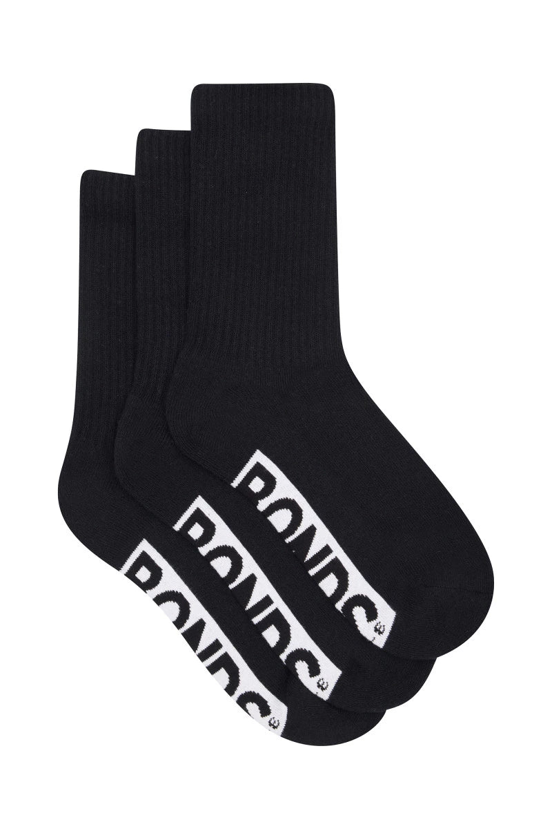 Bonds Kids Cushioned Crew 3 Pack Socks - Black - Image 3