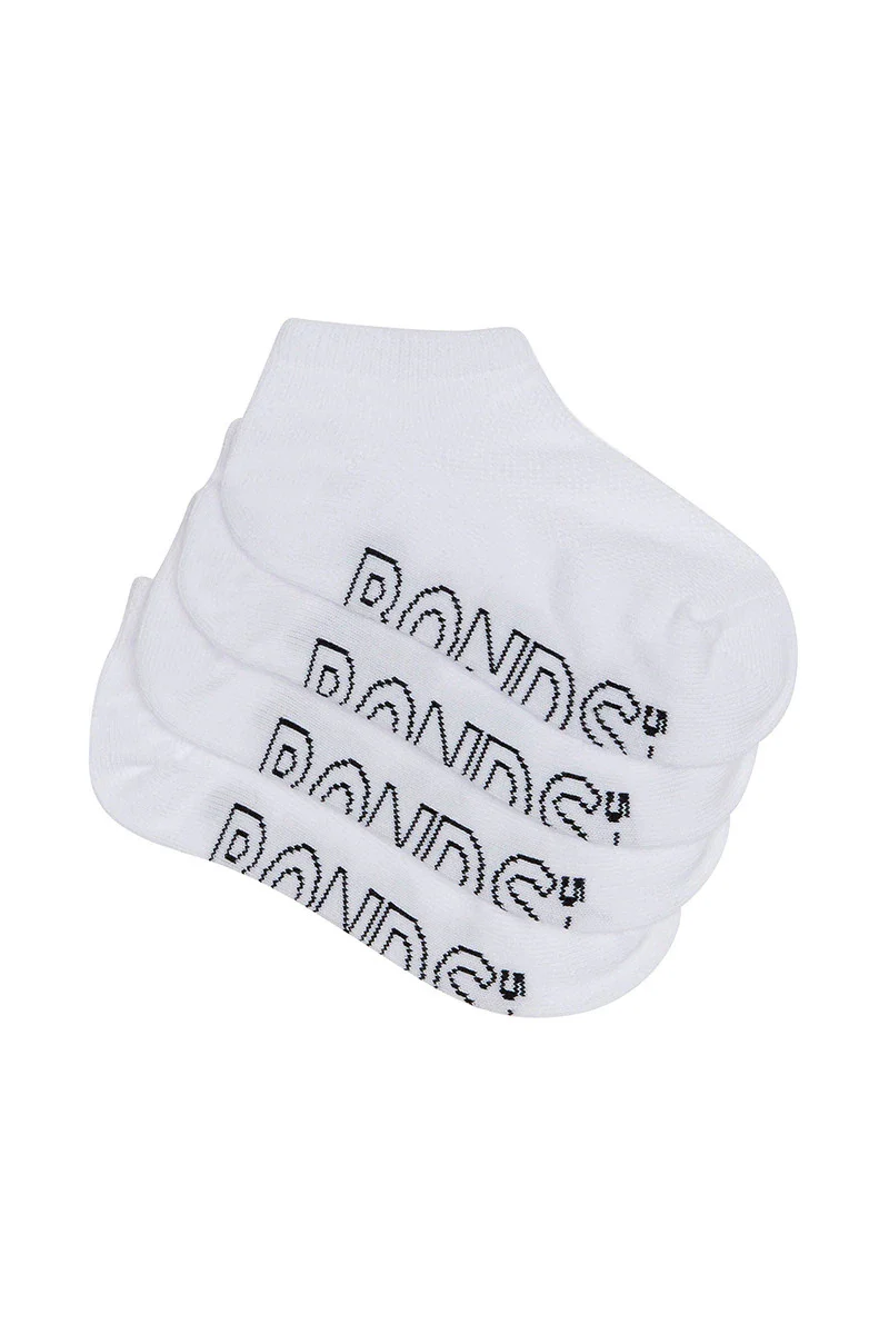 Bonds Kids Logo Light Low Cut 4 Pack - White