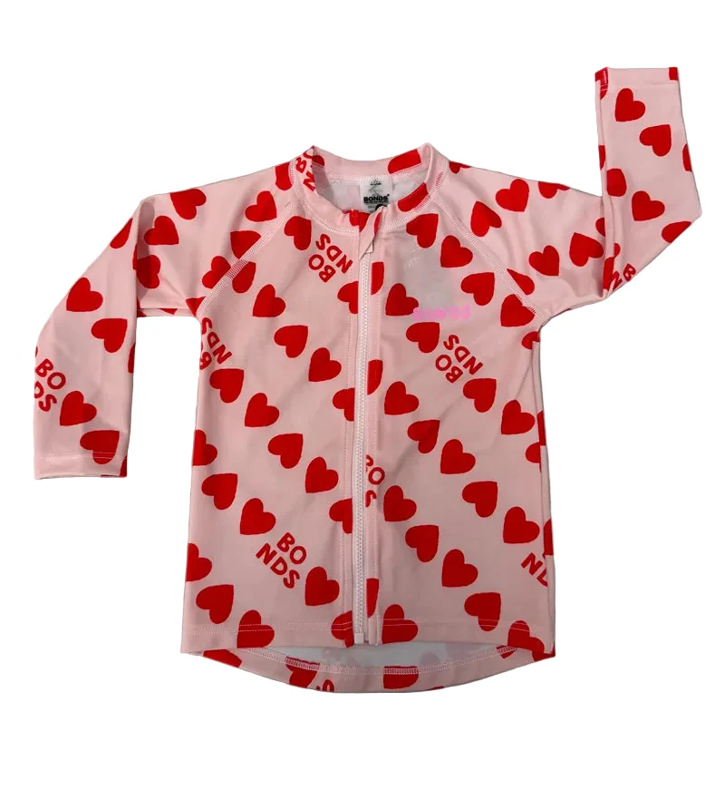 Bonds Long Sleeve Zip Rashie - Bonds Loves You