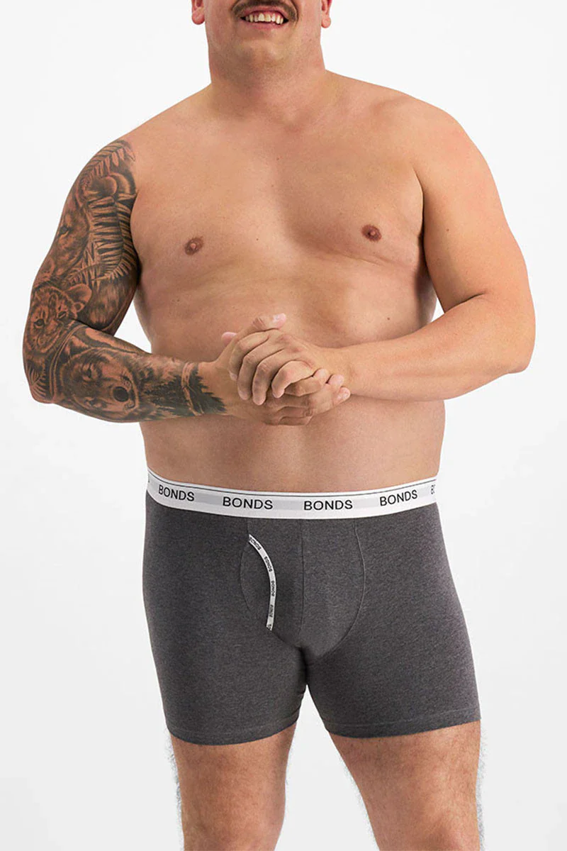 Bonds Men's Guyfront Mid Trunk - Charcoal Marle