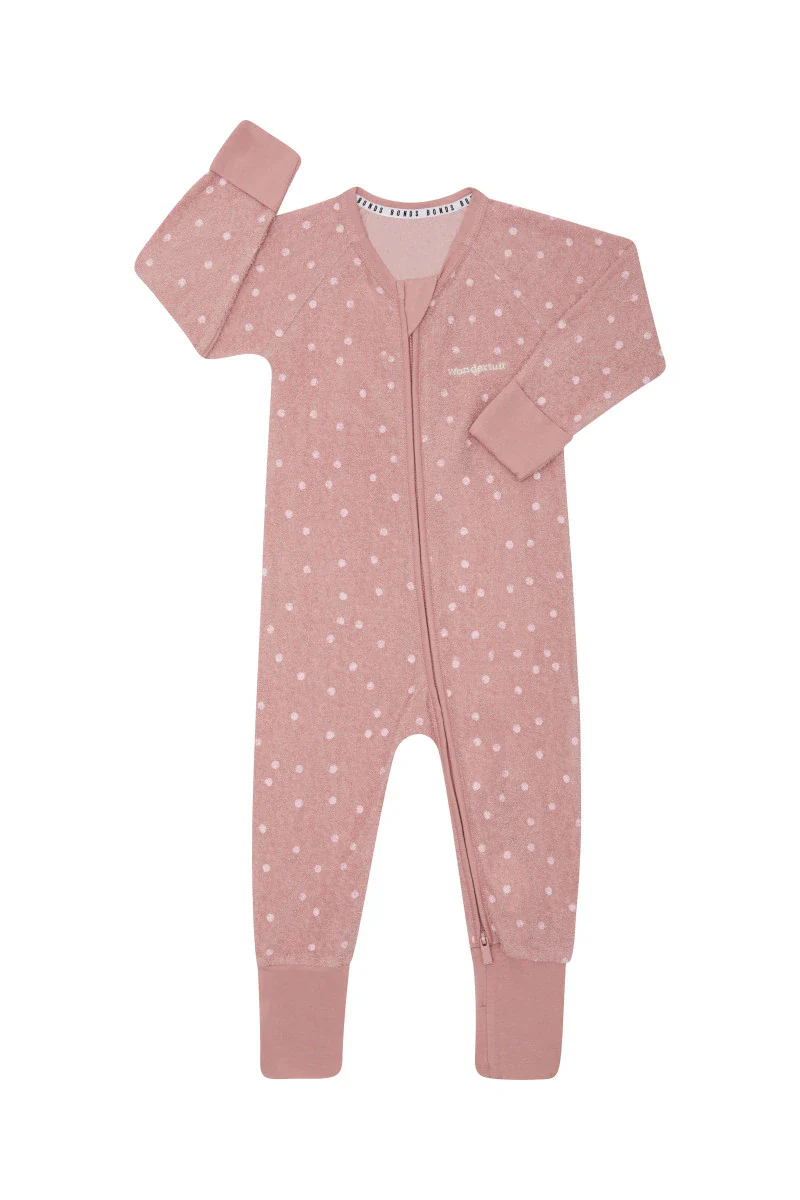 Bonds Poodlette Zip Wondersuit - Ditsy Dot Pink