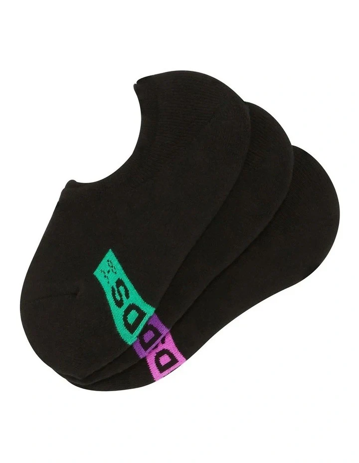 Bonds Women's Cushioned Sneaker Socks 3 Pack - Black - Image 2