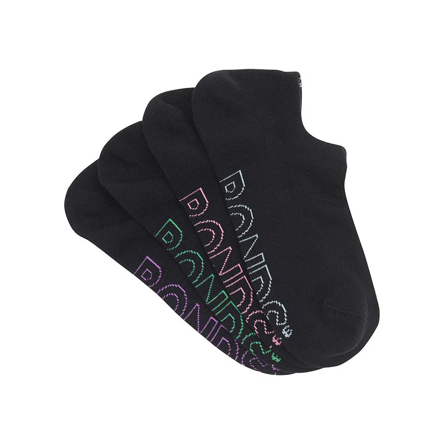 Bonds Womens Logo Lightweight No Show 4 Pack - Black