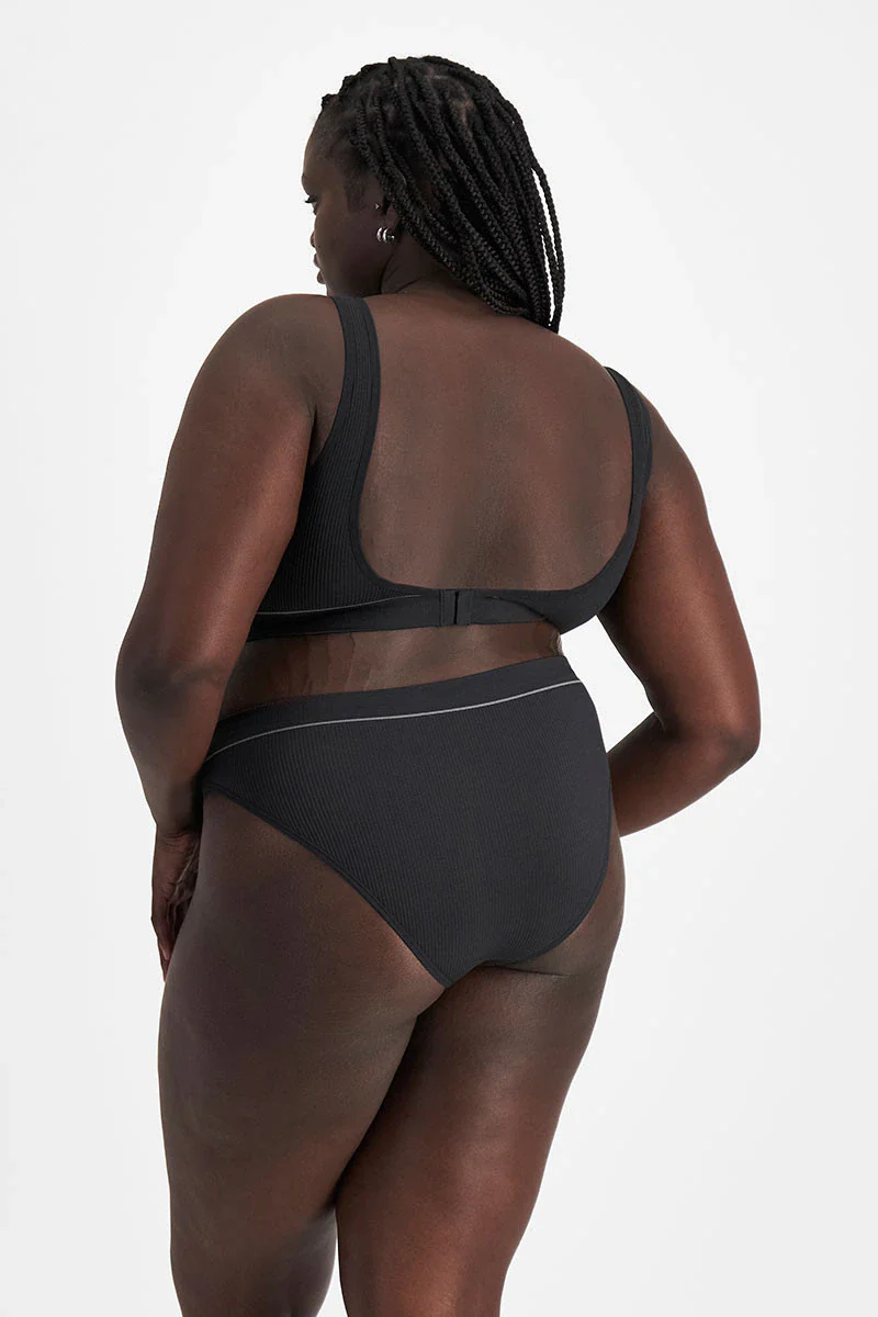 Bonds Womens Retro Rib Hi Bikini - Black - Image 3