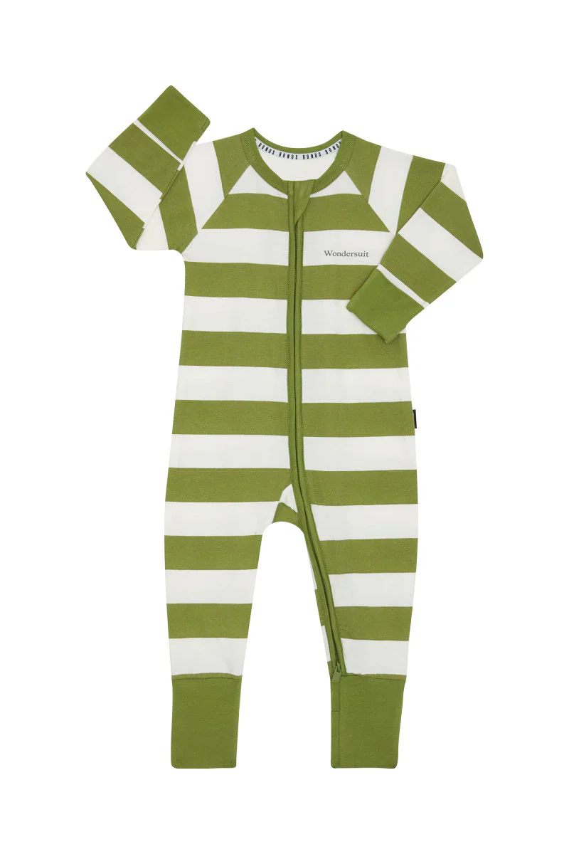 Bonds Zip Wondersuit - Horizontal Ruby Stripes Jungle