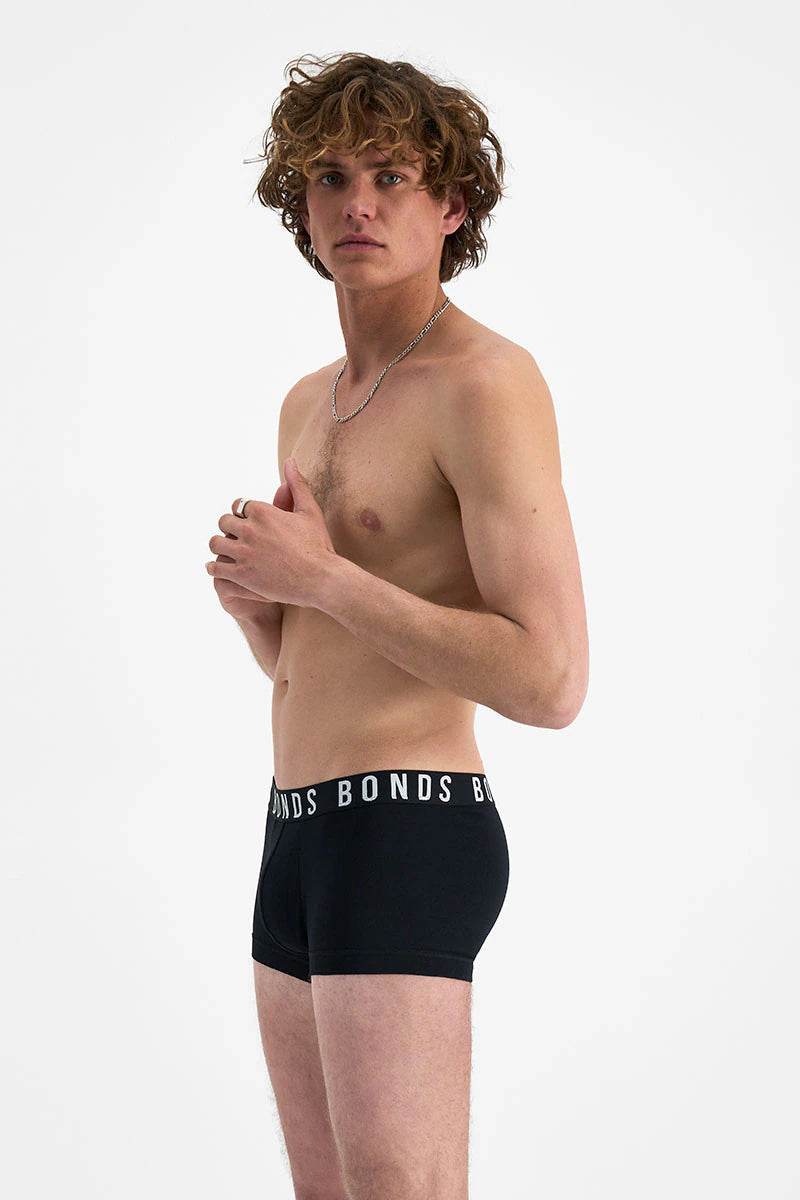 Bons Mens Icons Low Rise Trunk 3 Pack - Black - Image 3