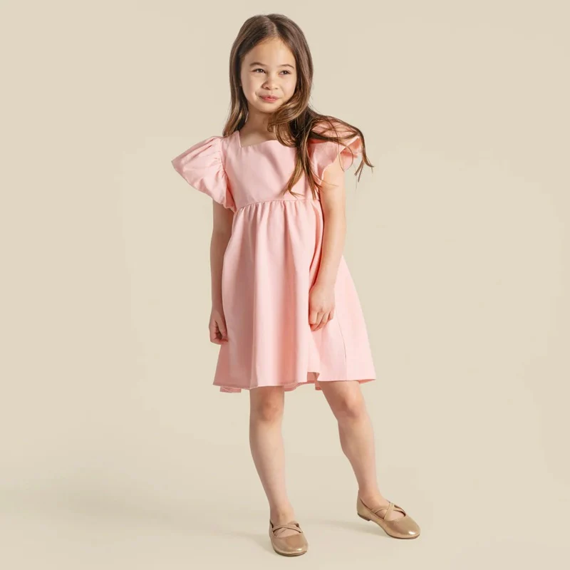 Designer Kidz Grace Tie Back Dress - Pink - Image 3