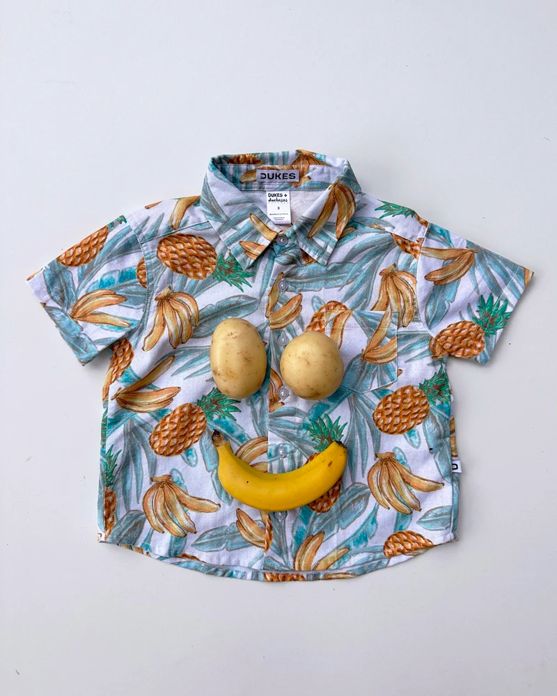 Dukes The Brand Duke Dress Shirt - Pineapple and Banana Print - Image 2