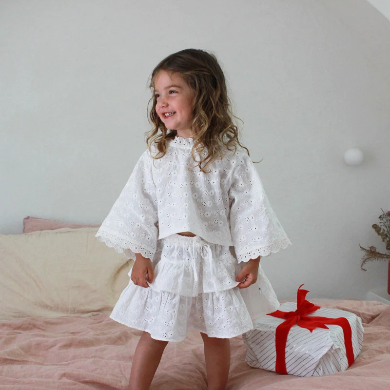 Dukes The Brand White Broderie Ruffle Skirt - Image 2