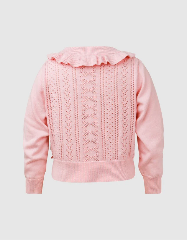 Fleur Harris 'All My Hearts' Bow Cardigan - Light Strawberry - Image 2