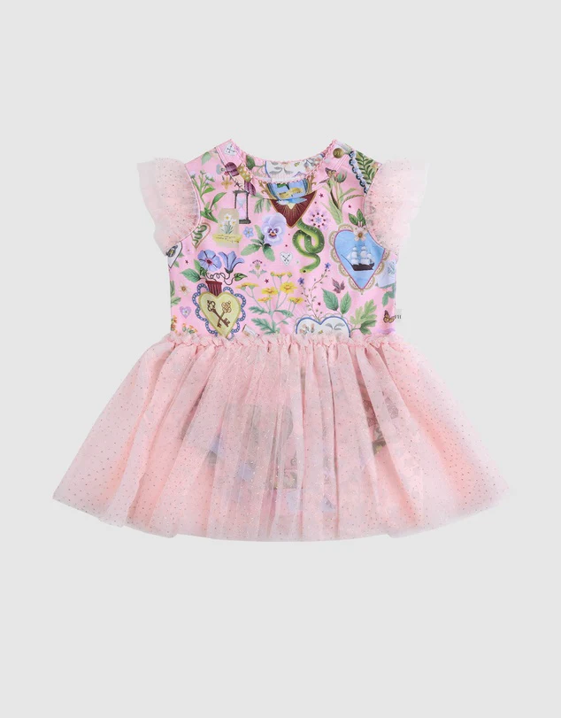 Fleur Harris 'All My Hearts' Dreamy Tutu Bodysuit Dress - Parfait Pink