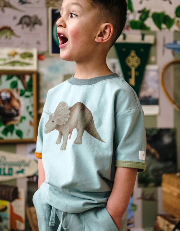Fleur Harris 'Prehistorica' Creston Tee - Dusty Teal - Image 5