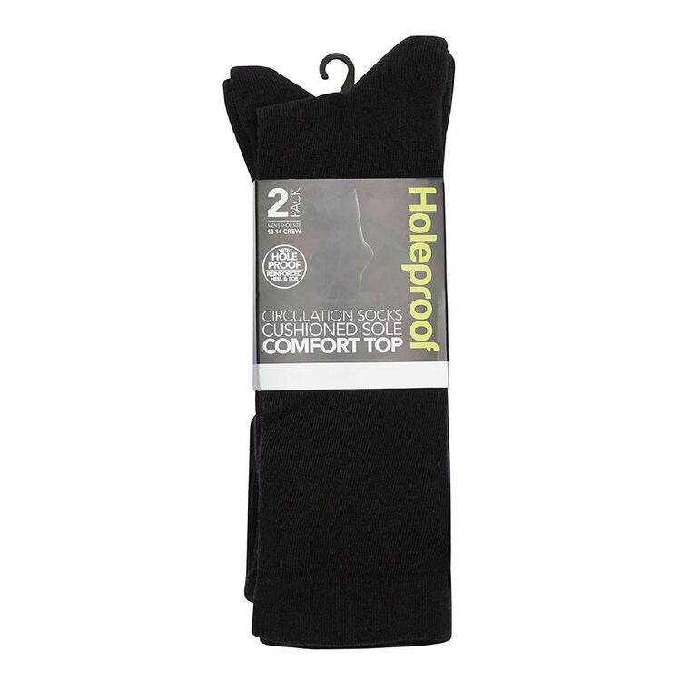 Holeproof Men's Circulation Socks 2 Pack - Black