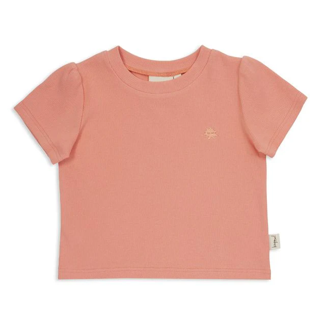 Kapow Kids Coral Rib Puff Sleeve T-shirt