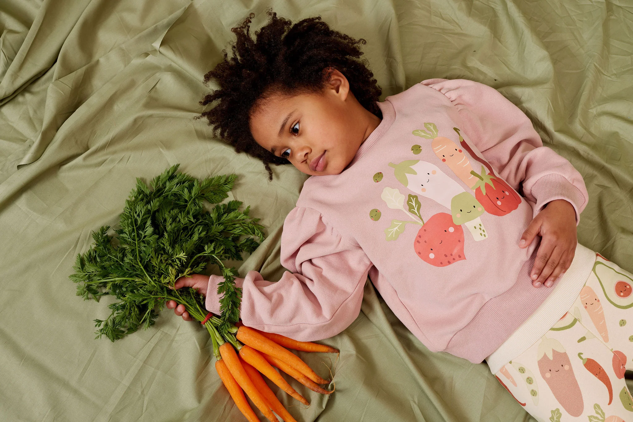 Kapow Kids Veggie Crew Placement Puff Sweater - Image 3