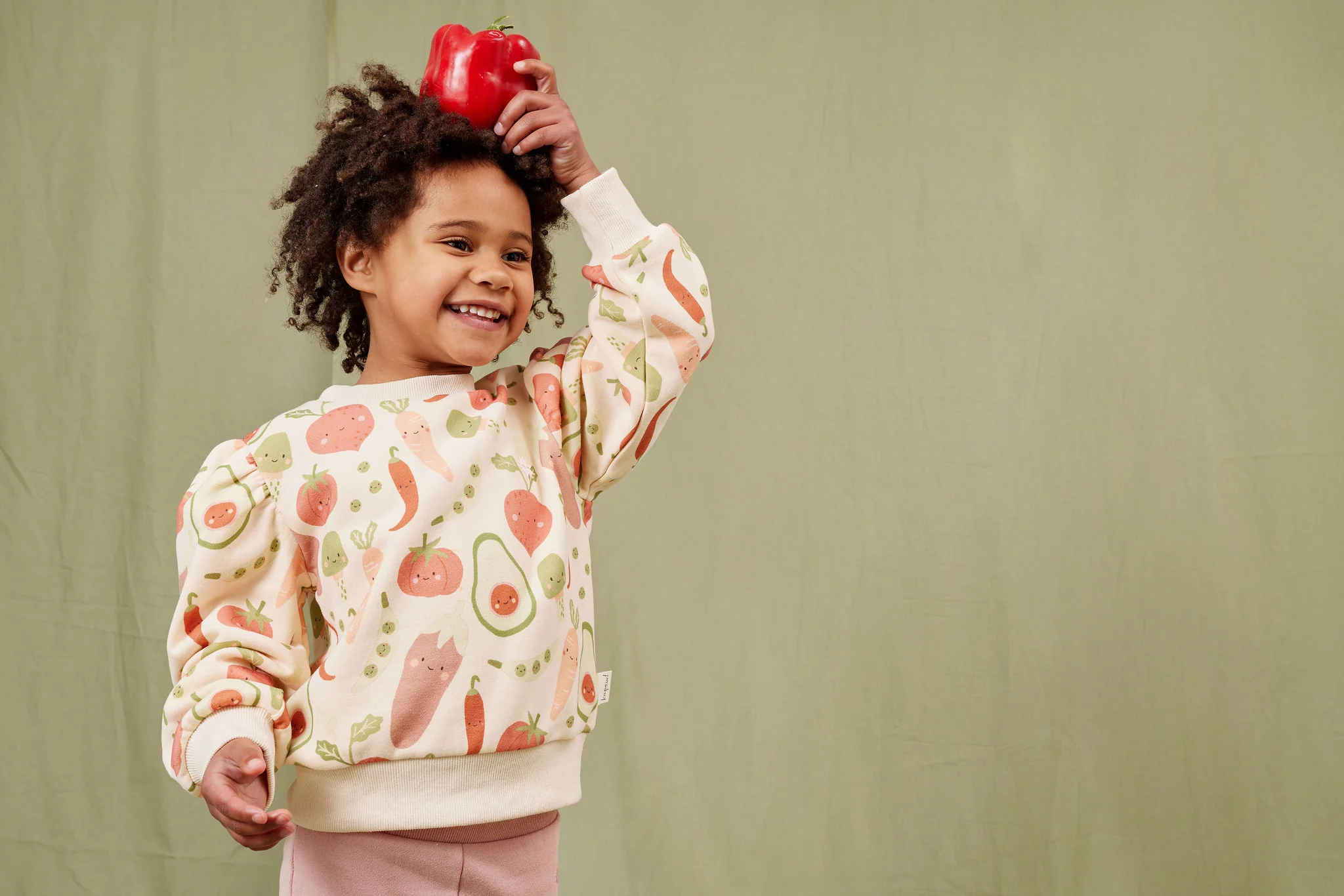 Kapow Kids Veggie Crew Yardage Puff Sweater - Image 3