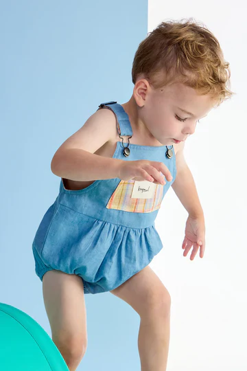 Kapow Kids Rainbow Denim Romper - Image 2