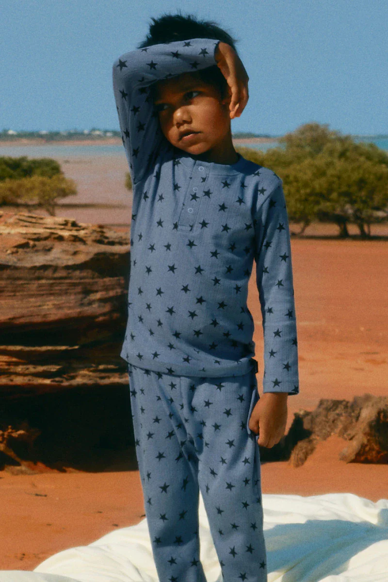 Kids Long Sleeve Pointelle Sleep Set - Stardust Sprinkles - Image 3