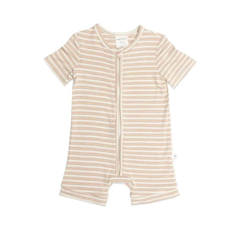 Kynd Baby Day or Night Onesie Short Sleeve - Neutral Stripe