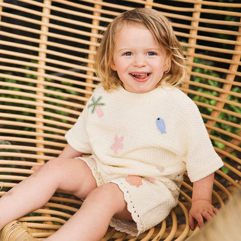 Kynd Baby Organic Beach Motif Knitted Tee - Coconut - Image 3