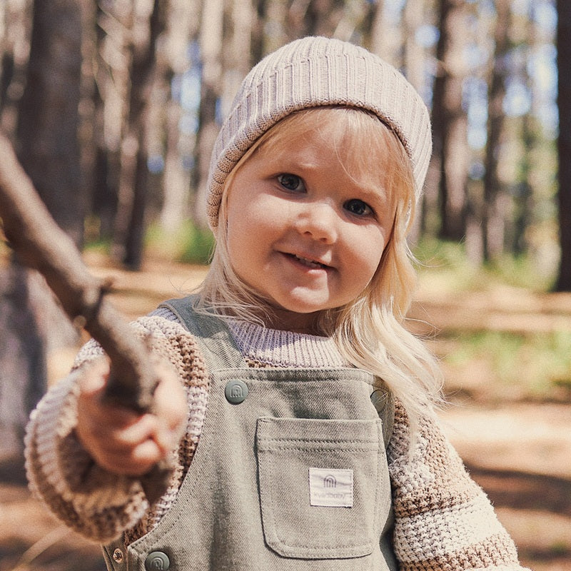 Kynd Baby Organic Chunky Rib Knit Beanie - Oatmeal - Image 2