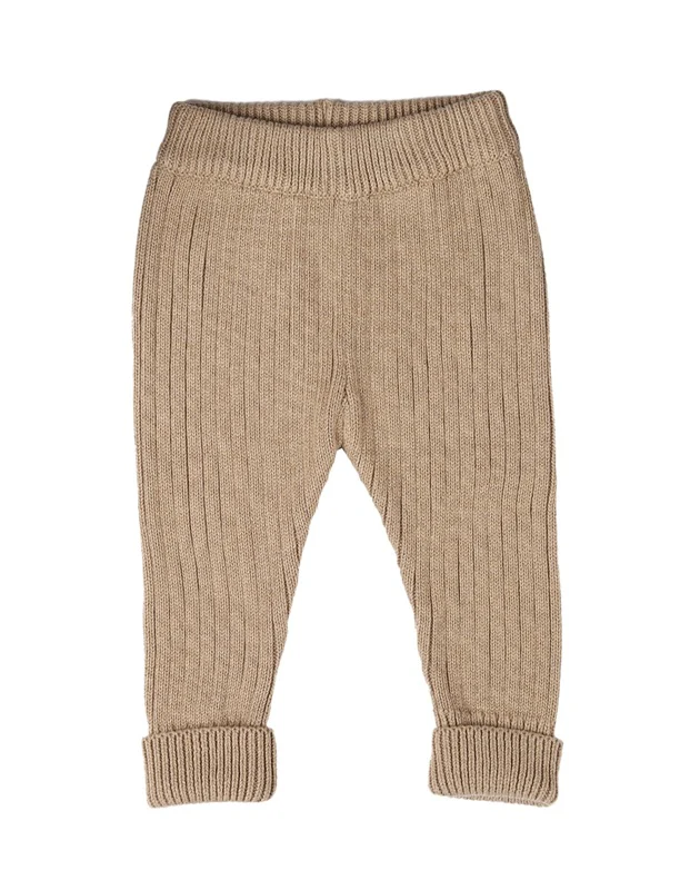 Kynd Baby Organic Chunky Rib Knit Pant - Caramel Marle
