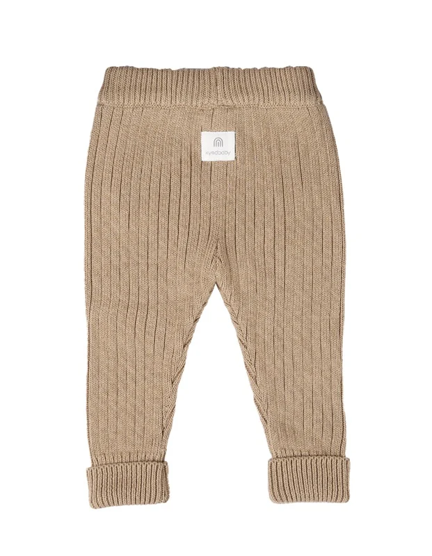 Kynd Baby Organic Chunky Rib Knit Pant - Caramel Marle - Image 4