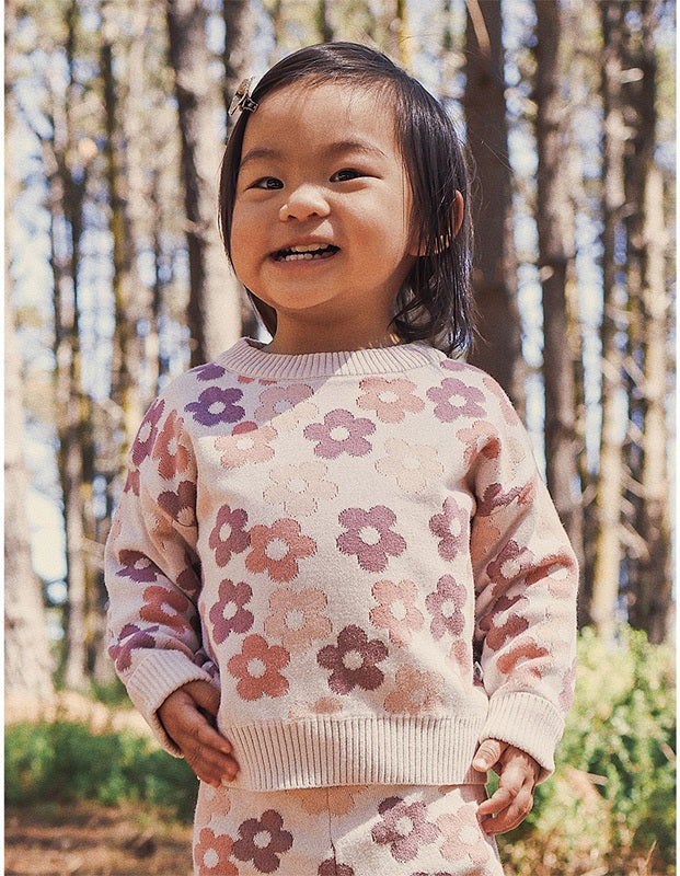 Kynd Baby Organic Jacquard Knit Jumper - Blooming - Image 5