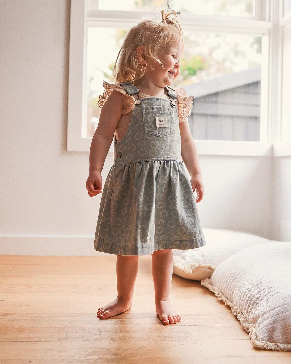 Kynd Baby Pinafore - Washed Denim - Image 3