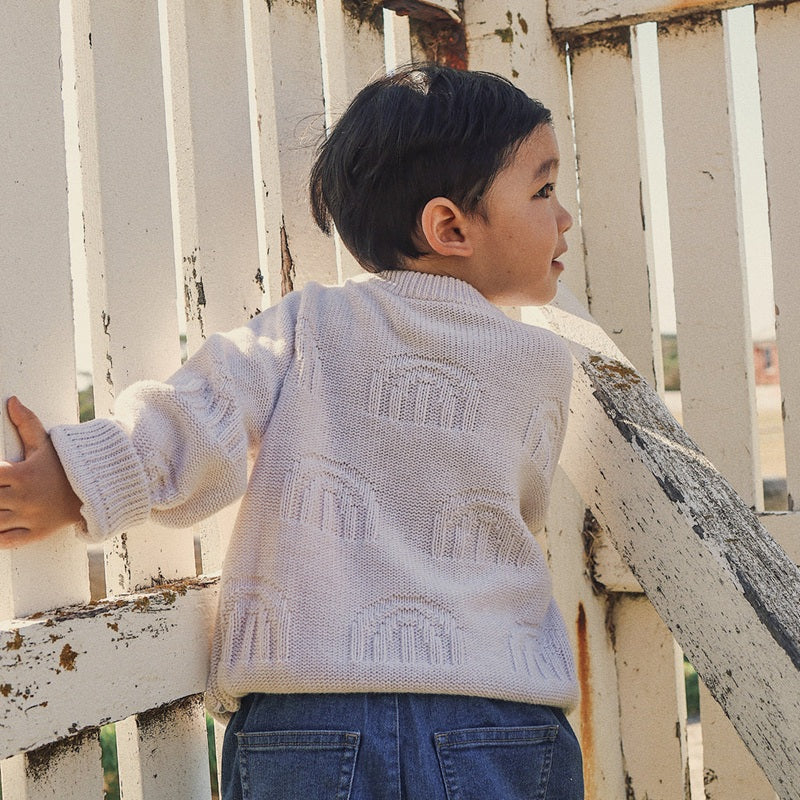 Kynd Baby Rainbow Decorative Knit Jumper - Oatmeal Rainbow - Image 5