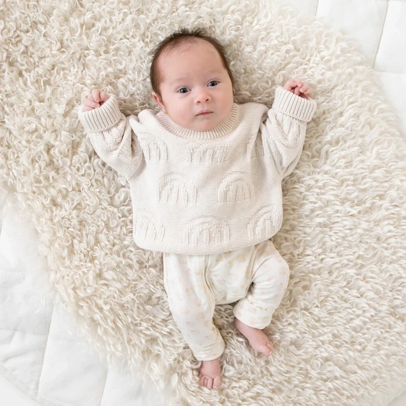 Kynd Baby Rainbow Decorative Knit Jumper - Oatmeal Rainbow - Image 6