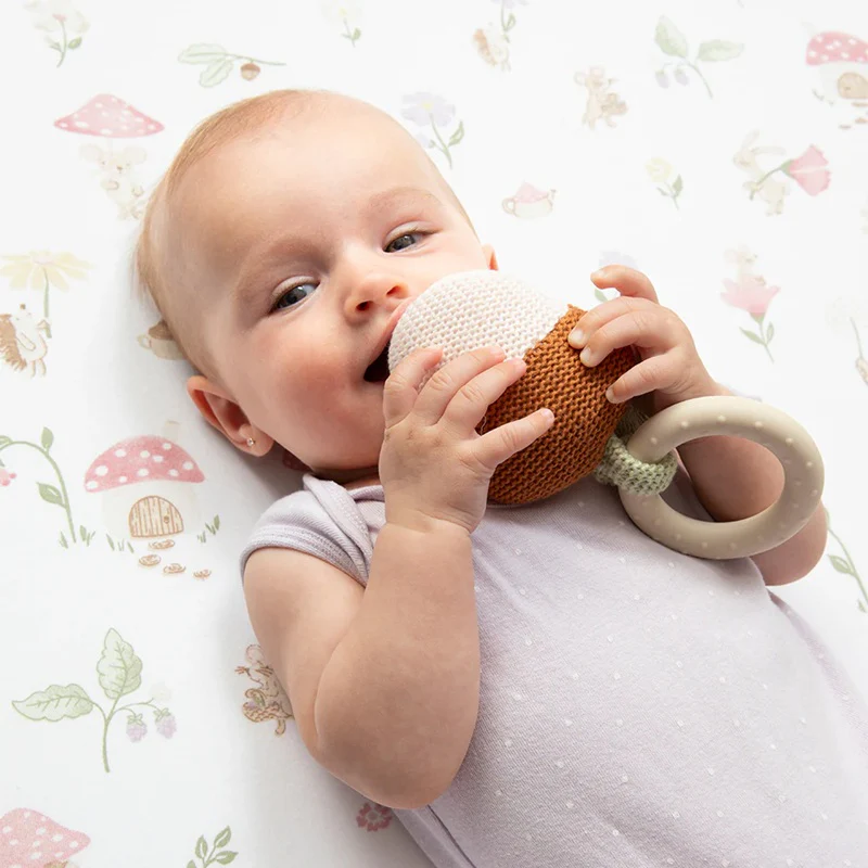 Living Textiles Acorn Teething Ring Rattle - Image 2
