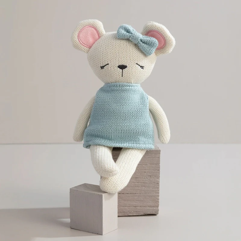 Living Textiles Knitted Animal Toy - Molly the Mouse - Image 3