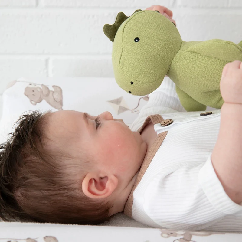 Living Textiles Small Linen Animal - Dennis the Dinosaur - Image 4