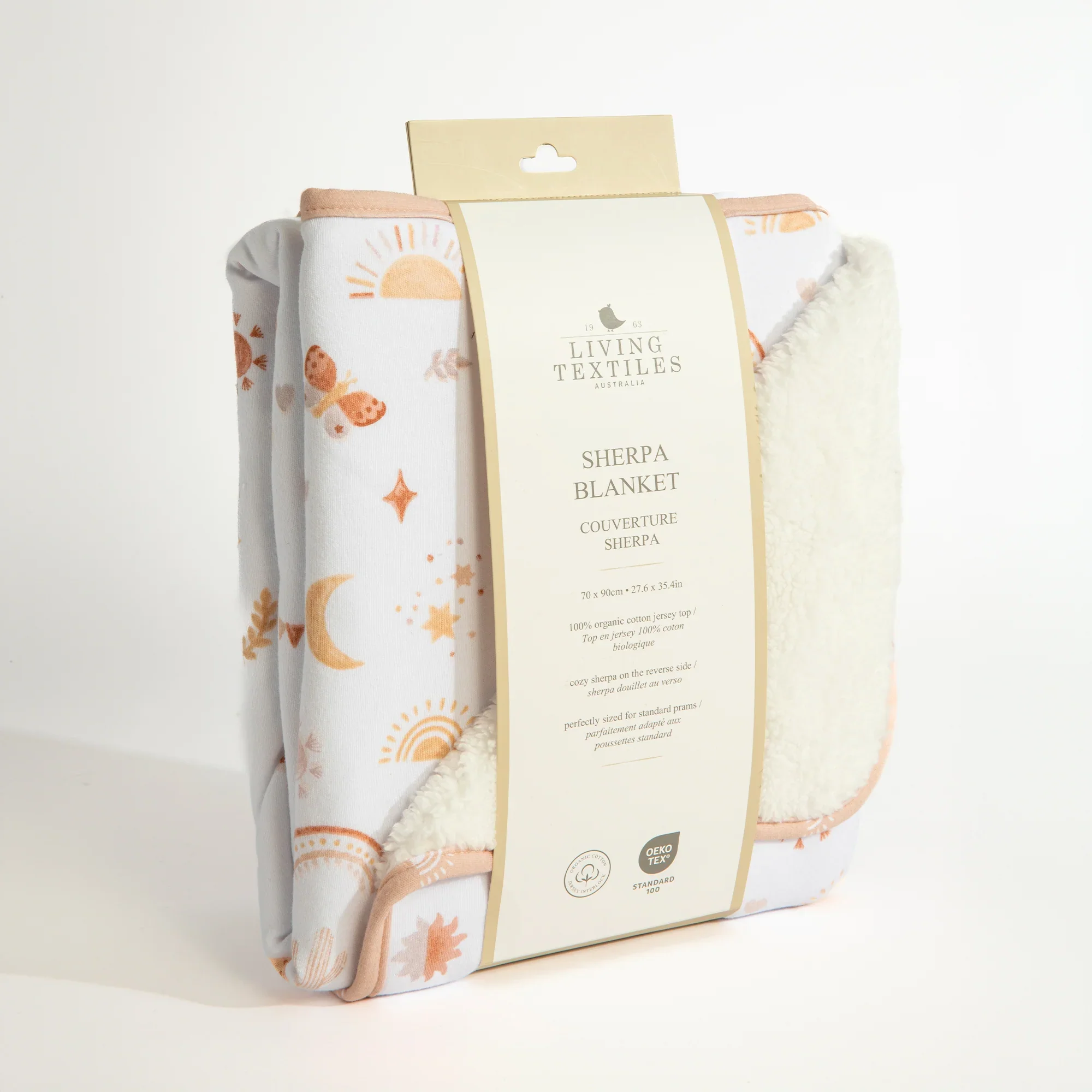 Living Textlies Organic Jersey Sherpa Blanket - Bohemian Bliss - Image 8