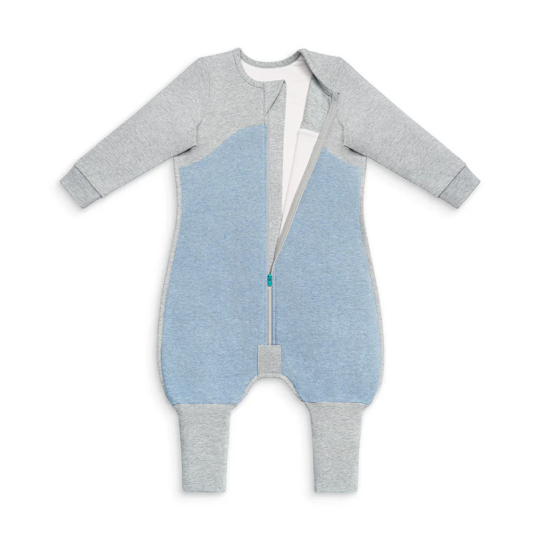 Love To Dream Organic Cotton Fleece Sleep Suit Long Sleeve 1.0 TOG - Dusty Blue - Image 2