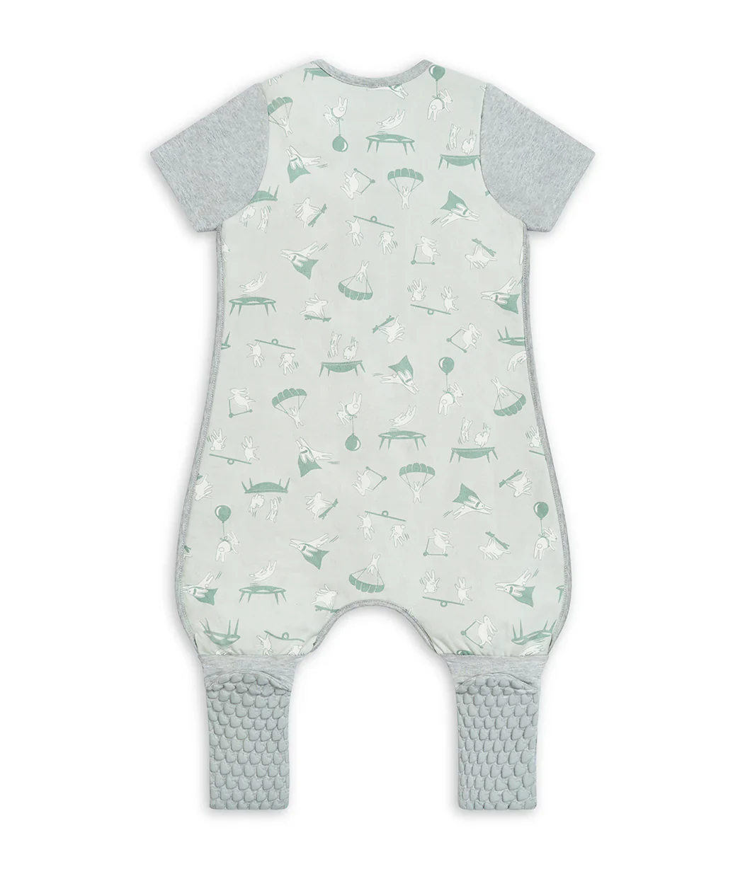 Love To Dream Organic Cotton Fleece Sleep Suit Short Sleeve 1.0 TOG - Olive Daredevil - Image 4