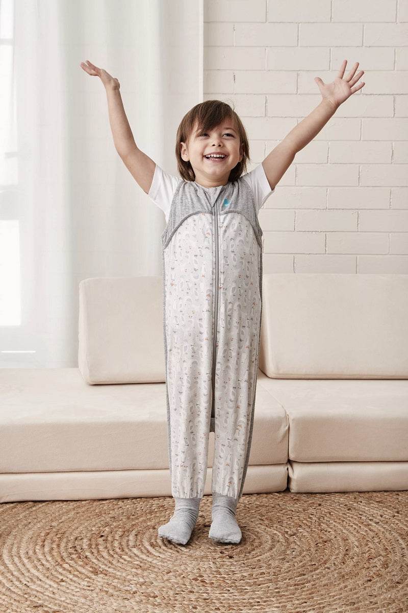Love To Dream Sleep Suit Organic Cotton 0.2 TOG - Seagulls Grey - Image 3