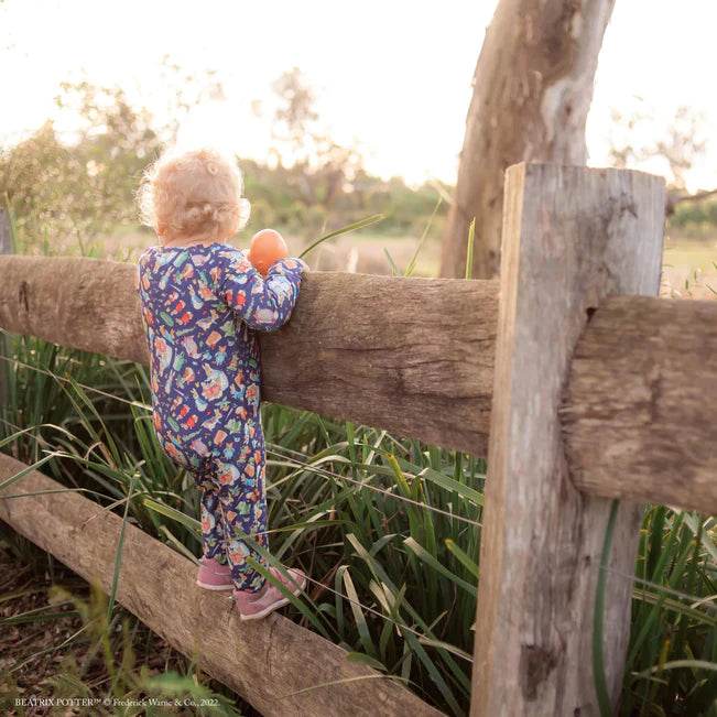 Monarch Bamboo Long Romper Bootysuit - Peter Rabbit Classic - Image 4