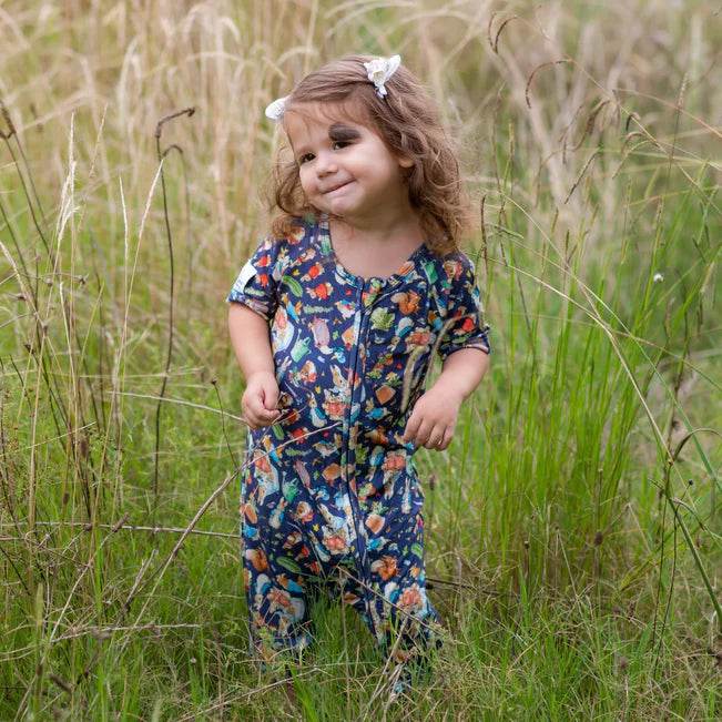 Monarch Bamboo Short Romper Bootysuit - Peter Rabbit Classic - Image 3